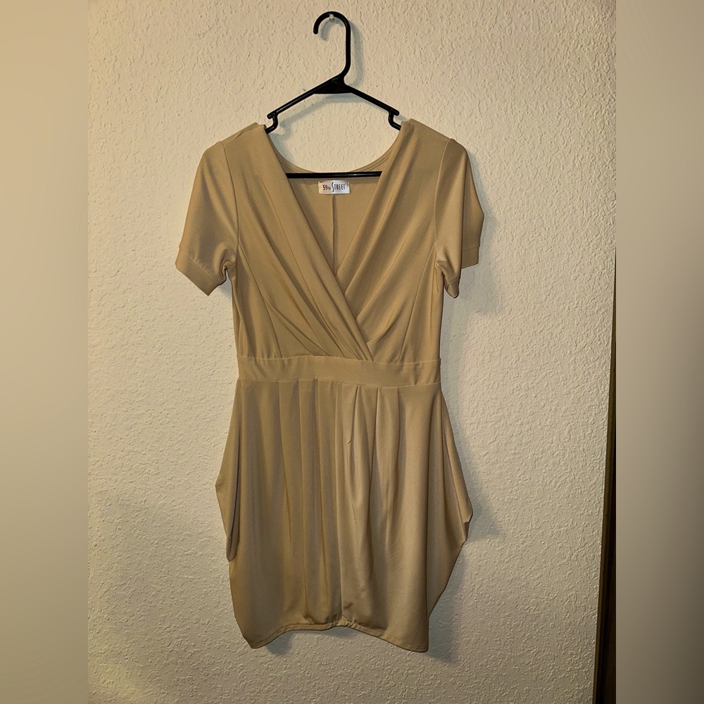Cream knee-length dress